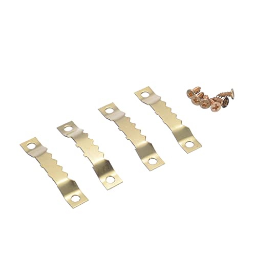 Image of Picture Hanging Kit for Picture Frame Fixing 100 Sets Gold Saw Tooth Hangers Canvas Picture Frame Hanging Hooks With Screws Sawtooth Hangers 45*8mm DIY Hardware Tools Assorted Picture Hanger Set for H