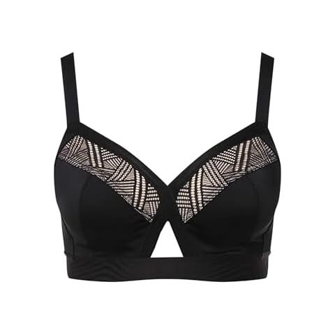 Ulla Popken Women's Soft Wonder-Cross Bra, Black, 40C Cover