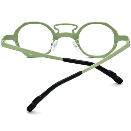 Image of FONEX Colorful Pure Titanium Glasses Frame Women Retro Round Eyeglasses