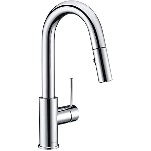 AguaStella AS59CH Chrome Bar Faucet with Pull Down Sprayer and Single Handle Cover