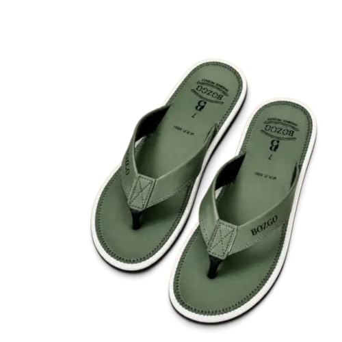 Image of Faux Leather Flip Flops Slipper | Light weight EVA | Anti-Slip Comfortable Thong Slippers | Soft Cushioned Footbed | Durable Casual Daily Wear Slipper | (Size 6-10)