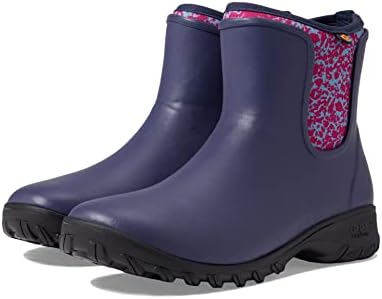BOGS Women's Sauvie Slip-on Boot Spotty Ankle, Navy Multi, 9 | Image 3