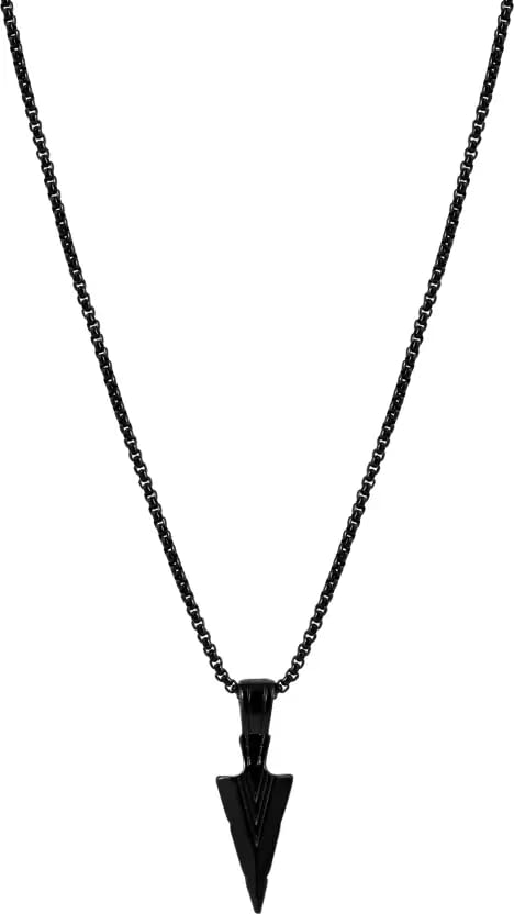 Stainless Steel Black Arrow Locket with Black Chain Necklace with Pyramid Pendant, 50 cm for Men & Women,boys & Girls Pack of 1-picture-44