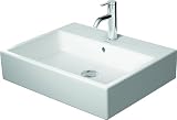 Lavabo Duravit Vero Air Top 60x47cm, con sfioratore, con Panca per Rubinetto, 1 Foro per Rubinetto, Levigato, Parete Posteriore vetrata, colorazione: Bianco - 2352600000