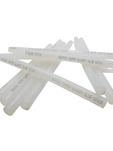 Image of Super Glassy Semi Clear Hot Melt Glue Sticks 20Pcs Pack 189mm x 11mm | Quick Dry Strong Bonding Glue Gun Refill for DIY, Professional Craft, Wood, Fabric, Paper, Home, Office & Repair Uses