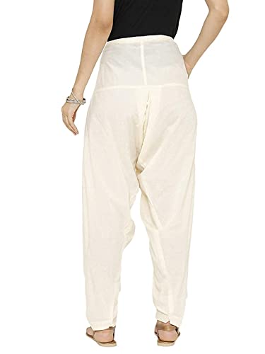 Image of Women's Loose fit Cotton semi Patiyala Salwar White