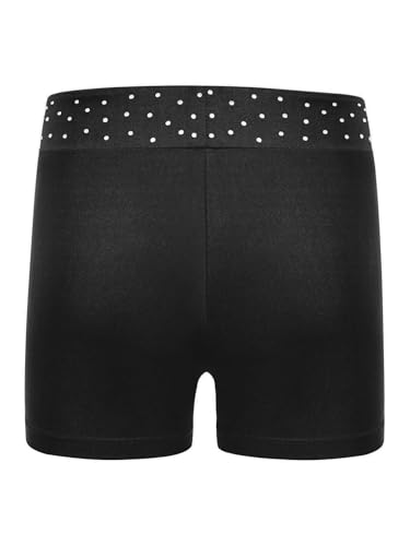 easyforever Kids Girls Shiny Rhinestones Bike Shorts Gymnastics Dance Shorts Athletic Tumbling Running Bottoms2