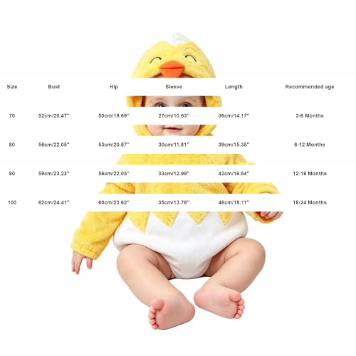 AIMAOMI Baby Halloween Costume Onesie Animal Plush Hooded Romper 1-Yellow 3-6 Months - image 6