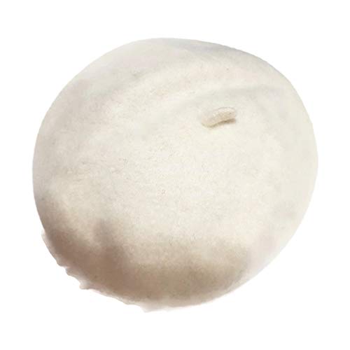 Kimming Womens Beret 100% Wool French Beret Solid Color Beanie Cap Hat Off White