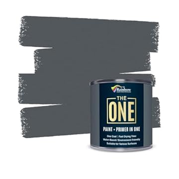 THE ONE All-In-One Paint & Primer - Dark Grey Satin, 1 L | Multi-Surface 1 Coat Formula | Easy Indoor & Outdoor Decorating for Home & Garden Walls, Floors & Furniture | Durable, Water-Based & Low VOC