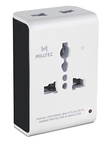 Image of EVO 3 Pin Universal Multi Travel Adapter, 10 Amp 240V, with Surge Protector and Power Indicator, White