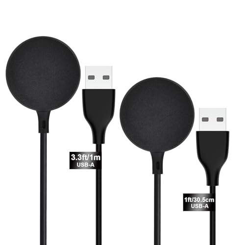 SEVENKA 2-Pack USB Wireless Charger for Samsung Watch Charger, Galaxy Watch6/6 Classic/ 5/5 Pro/4/4 Classic/3/Active 2/1, 1m Long & 30cm Short Replacement Wireless Charging Cables for Galaxy Watch