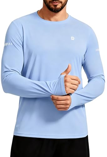 Image of DAXIANG Men's UPF 50+ Sun Protection Long Sleeve Rash Guard UV Hiking Running Athletic Fishing Quick Dry Lightweight T-Shirt