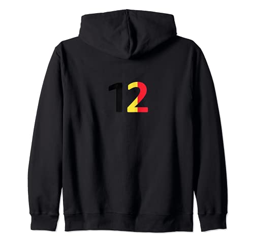 Flag Belgium Zip Hoodie, Black, S