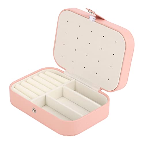 Joyero para el día de San Valentín, estuche de viaje portátil pequeño de piel sintética, organizador de 2 capas, caja de almacenamiento para anillos, aretes, collares, pulseras Cover