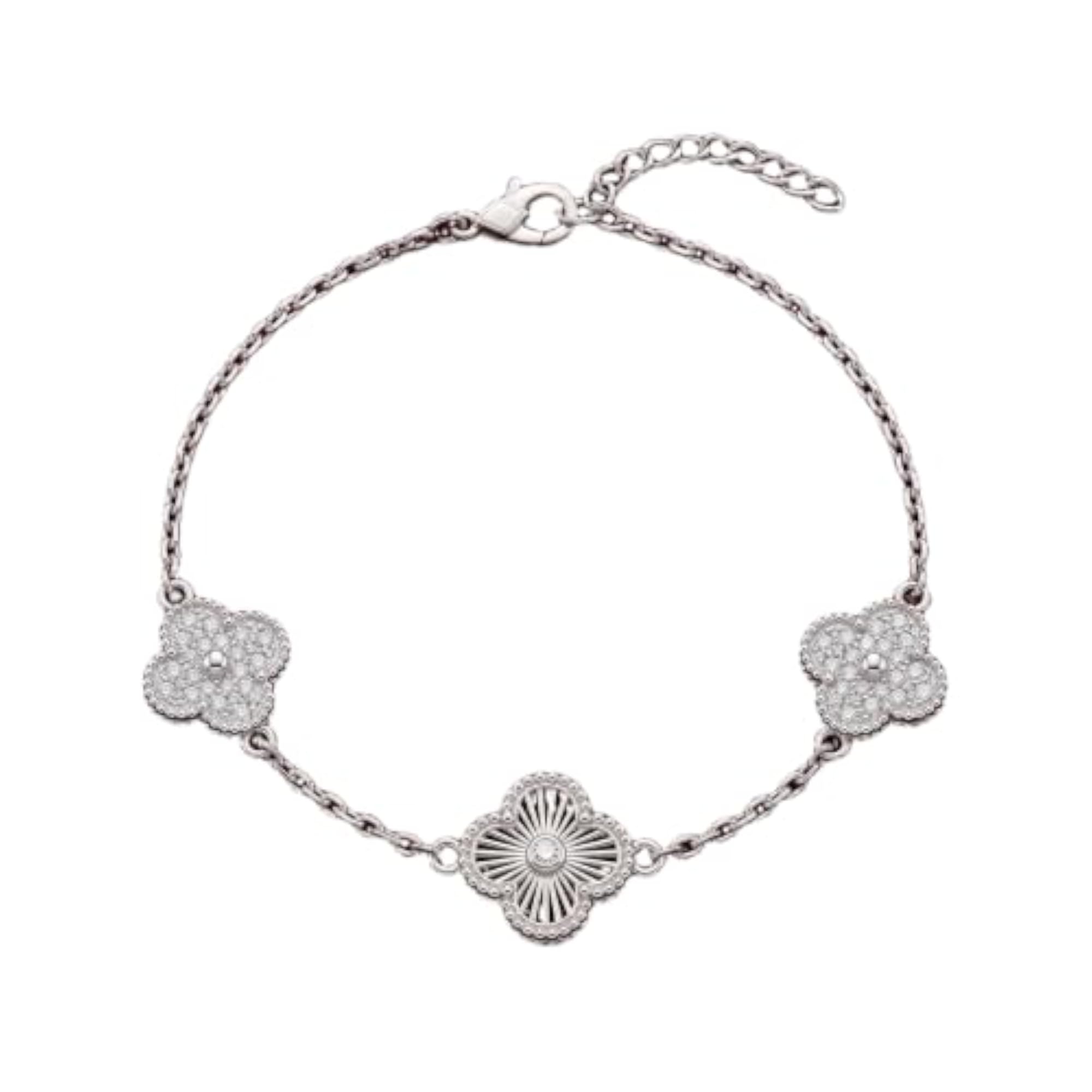 Women's Luminous Trefoil Clover 925 Silver Bracelet