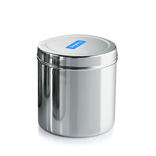 neelam Stainless Steel 17, 22 Gauge Deep Dabba, 6100 ml, Durable, Storage Box for Kitchen, Office, and Food Storage, Durable Quality Steel Jar, Easy t