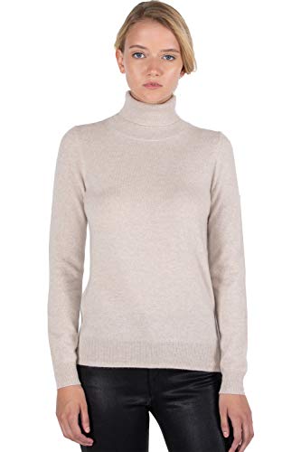 Image of JENNIE LIU Women's 100% Pure Cashmere Long Sleeve Pullover Turtleneck Sweater