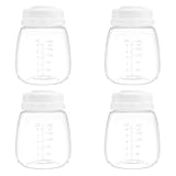 Gotocut Breast Milk Collection and Storage Bottles, 6oz/180ml, Compatible with Spectra S1 S2 9 Plus, Motif Luna, and Most Wide-Mouth Flanges, Work with Spectra Bottles for Pumping, 4 Pack