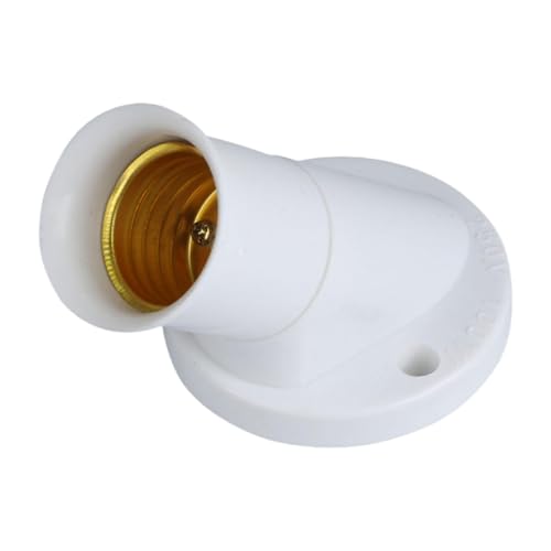 E27 Light Socket Holder, 45 Degree Angle, White, Easy Installation, Replacement Part for Garage & Wall Lighting [���s�A���i]