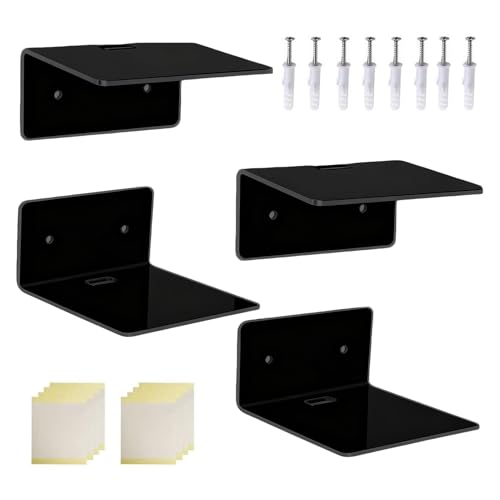 Estantes flotantes de acrílico - Soporte multifunción de 4 piezas - Estantes versátiles y resistentes de 4 pulgadas, estantería para dormitorio, álbum, cocina, baño, sala de estar, lugar de trabajo