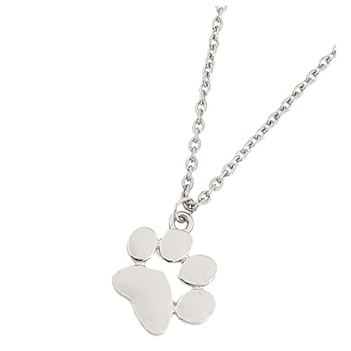 CALLARON joyería del cuello collar con retrato de mascota joyas pata para perros encanto de collar de clavícula collar de mujer colgante de cuello Silver