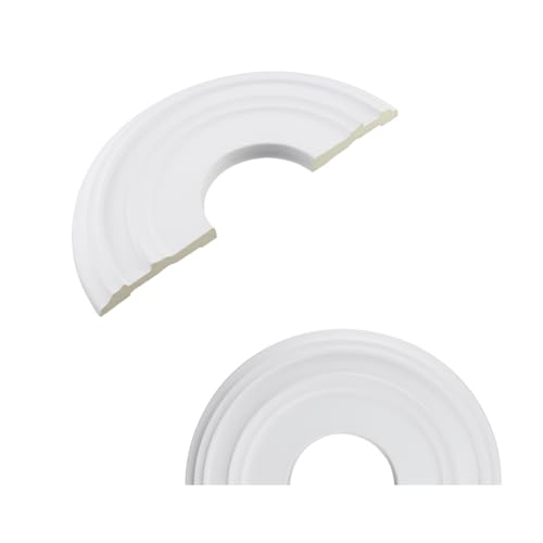 Image of Woogim 2PCS Split Ceiling Medallion for Light Fixtures, White, 12.2 Inch