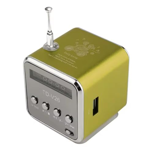 Ladruph �~�j�f�W�^���X�s�[�J�[ ���y�v���[���[ FM���W�I MP3 �|�[�^�u�� �}�C�N�� �g�їp �����x ����ȒP USB�[�d USB/SD/TF�J�[�h�Ή� ���� �� �p�[�e�B�[ �X�|�[�c ���s�̎��劈�� (�O���[��)