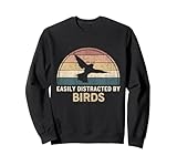 retro vintage easily distracted by birds funny birding bird felpa