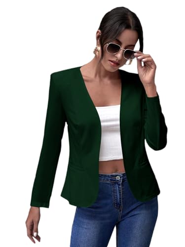 Milumia Women Long Sleeve Open Front Blazer Jacket Elegant Business Outerwear