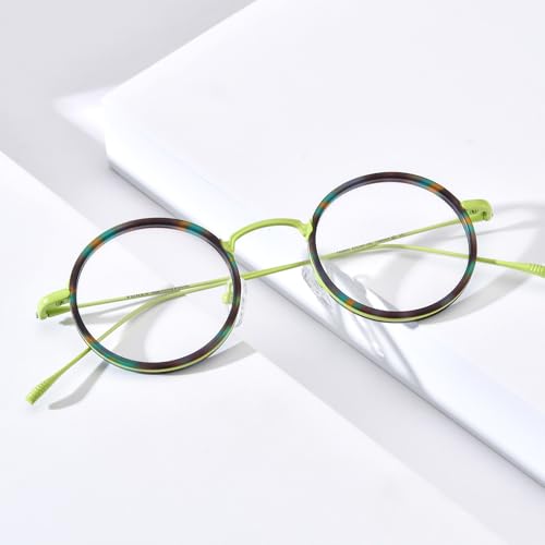 Image of FONEX Acetate Titanium Glasses Frame Men 2024 New Round Eyeglasses Spectacles Eyewear F85844