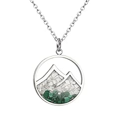 Circle Necklace-White Howlite+Malachite