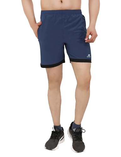 Image of Sports Shorts for Men, Athletic Running & Gym Shorts with Zip Pocket, Regular Fit Training Shorts