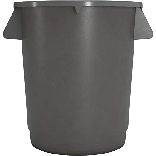 Image of SPARTA Bronco Waste Container Trash Container, Round Trash Bin for Disposal, 10 Gallons, Gray, (Pack of 6)