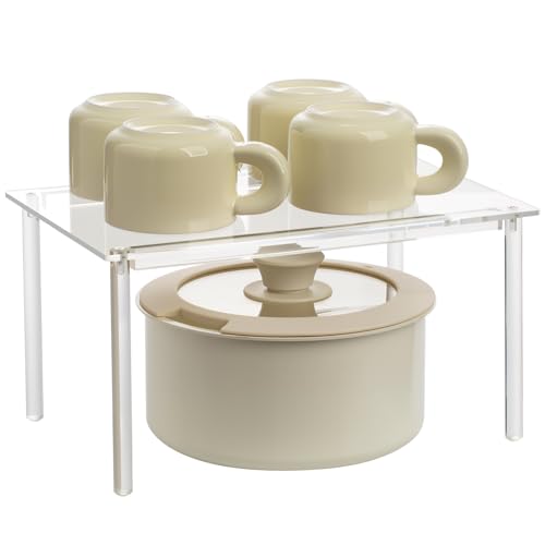 HENABLE 1 Pack Acrylic Cabinet Organizer, Kitchen Countertop Counter Organizer,