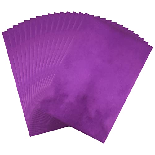 CYFUN DESIGN 50 Sheets Toner Reactive Foil Sheet for Crafts Paper Holographic Heat Transfer Craft Scrapbooking Stamping Cardstock DIY Accessories 7.9 x 11.4inch-Purple