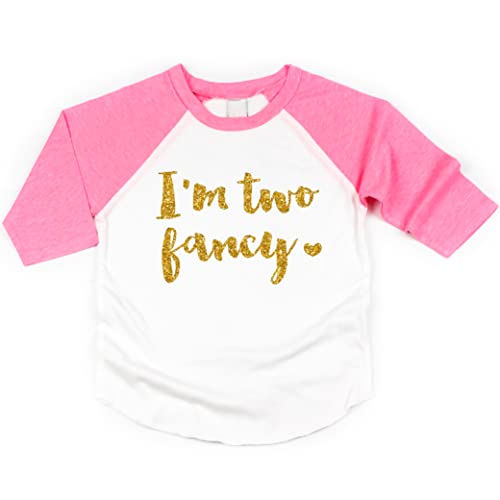 Bump and Beyond Designs 2 Year Old Birthday Girl Shirt Gold Glitter Second Birthday Outfit (Pink/Gold 24 Months)