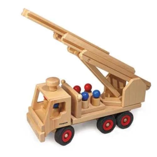 Fagus 10.48 Holz Feuerwehr Spielfahrzeug, Holz Farbe, 40 cm