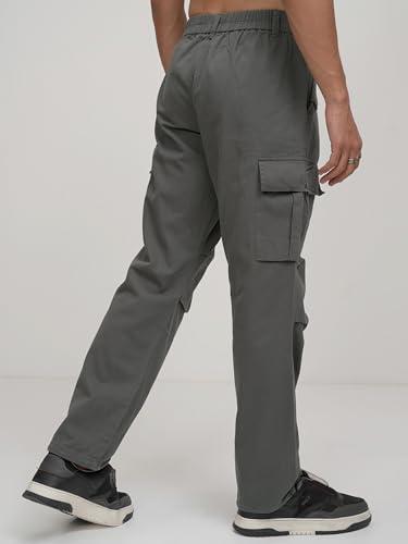 Image of Highlander Men's Utility Pocket Cargo Trousers |Parachute Cargo Trousers |Durable & Functional | Outdoor Ready | Trouser for Men | Men Trousers