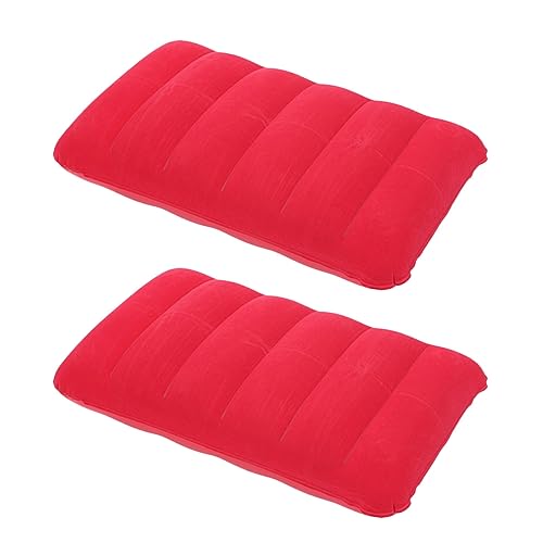CORHAD Ergonomic PVC Flocking Inflatable Pillow Set 47x30cm Waist Cushion for Office Ideal for Travel Camping and Nap