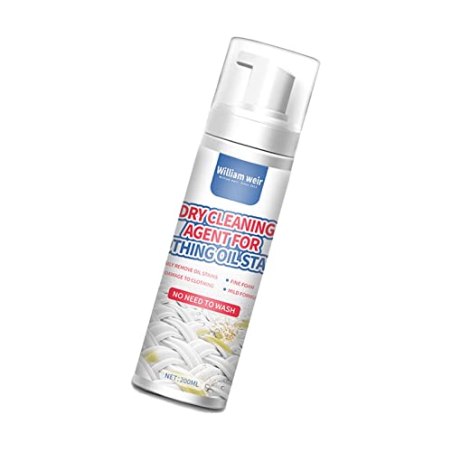 Jasufud Limpiador de Cuidado en seco en el hogar - Removedor de Manchas secas portátil para alfombras de Ropa - Agente de Limpieza en seco Erase Spray para Eliminar Manchas, Seguro en la Ropa, 200 ml Cover