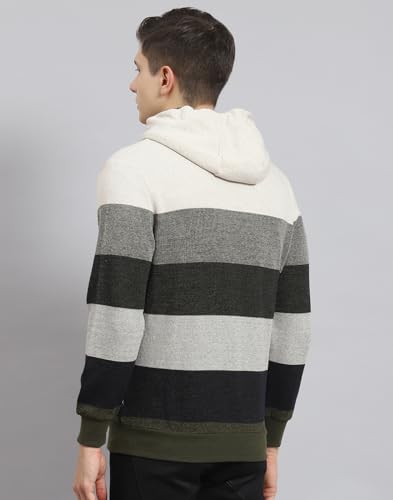 Image of Monte Carlo Beige Stripes Sweatshirt | Stylish Sweatshirt for Men | Soft Comfortable Casual Winter Wear for Men's