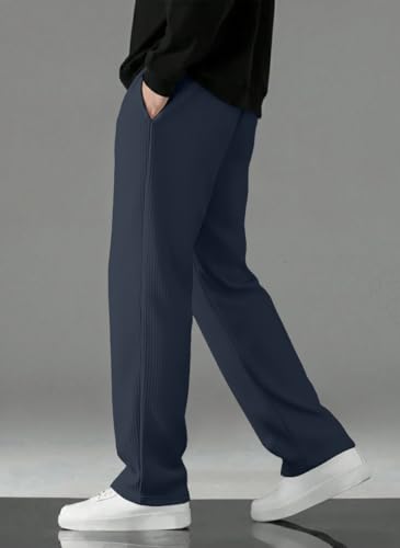 Image of TAGAS Men's Textured Straight Fit Trouser | Premium Stretch Fabric | Comfortable Regular Fit | Casual & Formal Wear Pant for Men