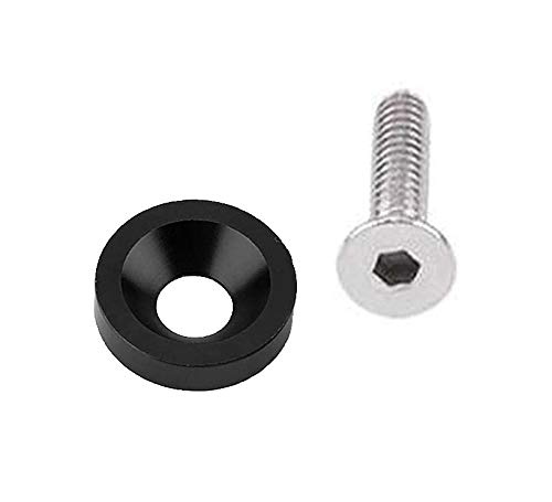 30 Pcs Cnc Billet Aluminum Washers Stainless Steel Bolts Carbon Steel Rivet Nuts For Bumper Fender Engine Bay Body Decoration Dress Up Kit (Black) #TOP1
