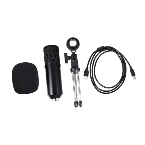 Microphone Condensateur USB Anti-Bruit avec Pied Réglable pour Bureau