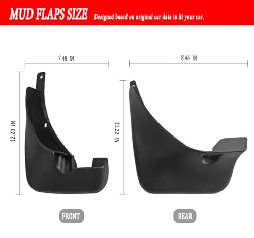 Image of Mud Flaps Mud Guards Fit for 2006-2012 Toyota RAV4 2.0L Without Fender Flares, Front & Rear Mud Splash Guards Accessories - 4 Pc, Black