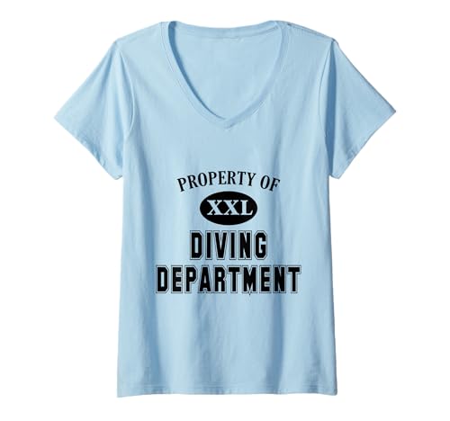 Womens Property of Diving Department Fun Collegiate-Style Scuba V-Neck T-Shirt