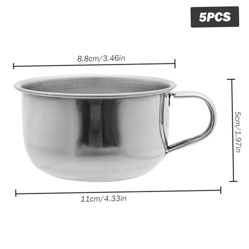 Taza de afeitar de acero inoxidable para crear espuma cremosa en el baño diario 4
