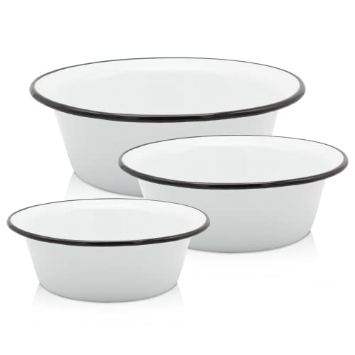KRÜGER Emaille-Schüssel - Schüsselset aus 3 Schüsseln - schnitt- &...