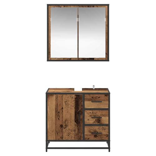 Mueble de baño de madera recuperada con acabado artesanal 7